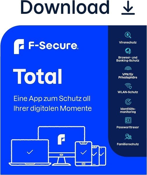 F-Secure total Security & VPN 2017, 3 User, 2 years, ESD (multilingual) (PC)