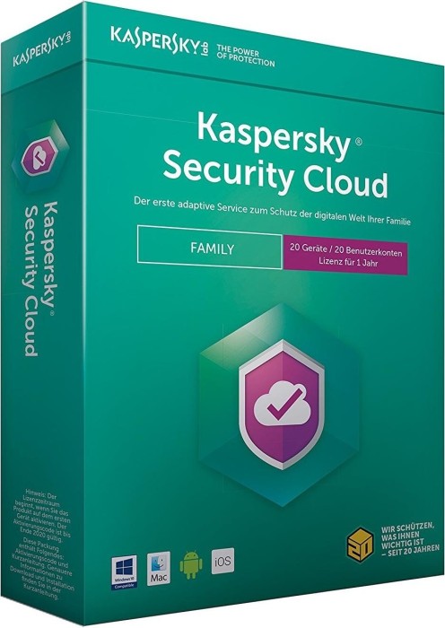 Kaspersky Lab Security Cloud Family 2018, 20 User, 1 year, PKC (German) (Multi-Device) (KL1925G5NFS)