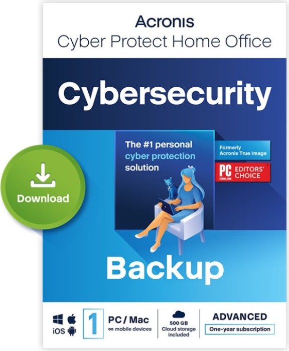 Acronis Cyber Protect Home Office advanced, 1 User, 1 year, ESD (multilingual) (Multi-Device) (HOAASHLOS)