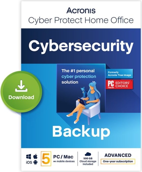 Acronis Cyber Protect Home Office advanced, 5 User, 1 year, ESD (multilingual) (Multi-Device) (HOCASHLOS)