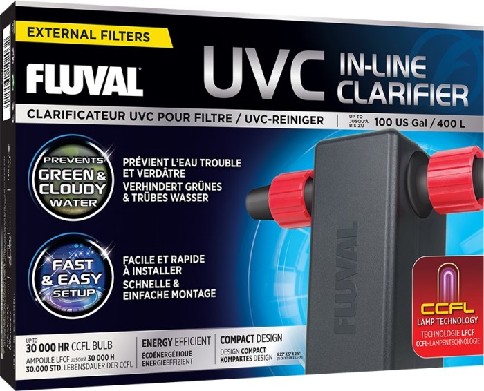 Fluval UVC IN-LINE Clarifier, UV-C clarifier for Aquariums, 400l (A203)