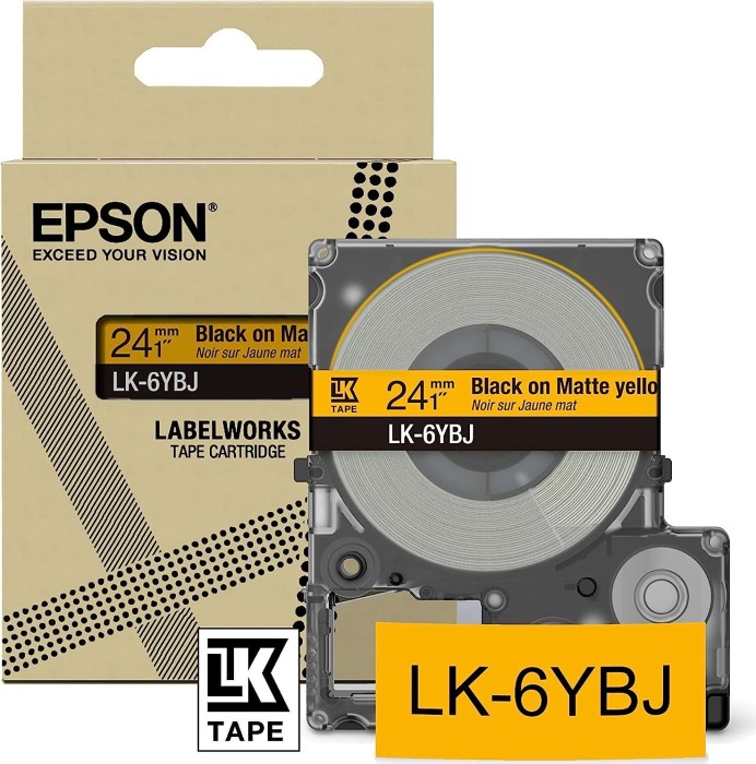 Epson LK-6YBJ Beschriftungsband, 24mm, schwarz/mattgelb (C53S672076)