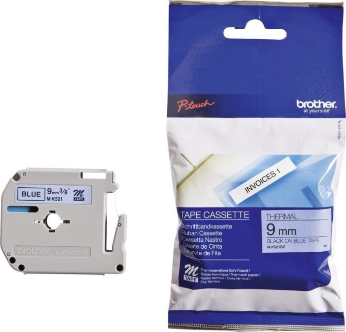 Brother M-K521BZ Beschriftungsband, 9mm, blau/schwarz (MK521BZ)