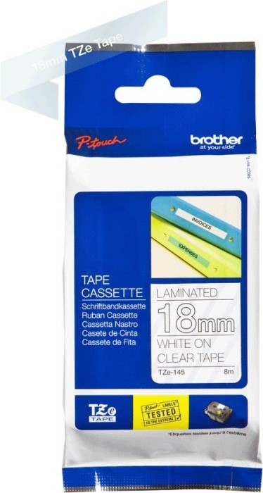 Brother TZe-145 Beschriftungsband, 18mm, weiß/transparent (TZE145)