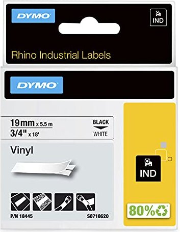 Dymo ID1 Industrial Rhino Pro Beschriftungsband, 19mm, schwarz/weiß (18445 / S0718620)