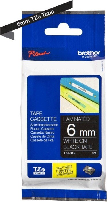 Brother TZe-315 Beschriftungsband, 6mm, weiß/schwarz (TZE315)