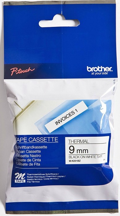 Brother M-K221BZ Beschriftungsband, 9mm, schwarz/weiß (MK221BZ)