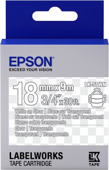 Epson LK-5TWN Beschriftungsband, 18mm, weiß/transparent (C53S655009)