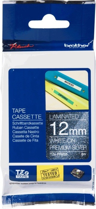 Brother TZe-PR935 Beschriftungsband, 12mm, weiß/Glitter silber (TZEPR935)