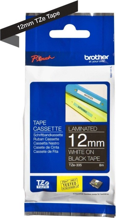 Brother TZe-335 Beschriftungsband, 12mm, weiß/schwarz (TZE335)