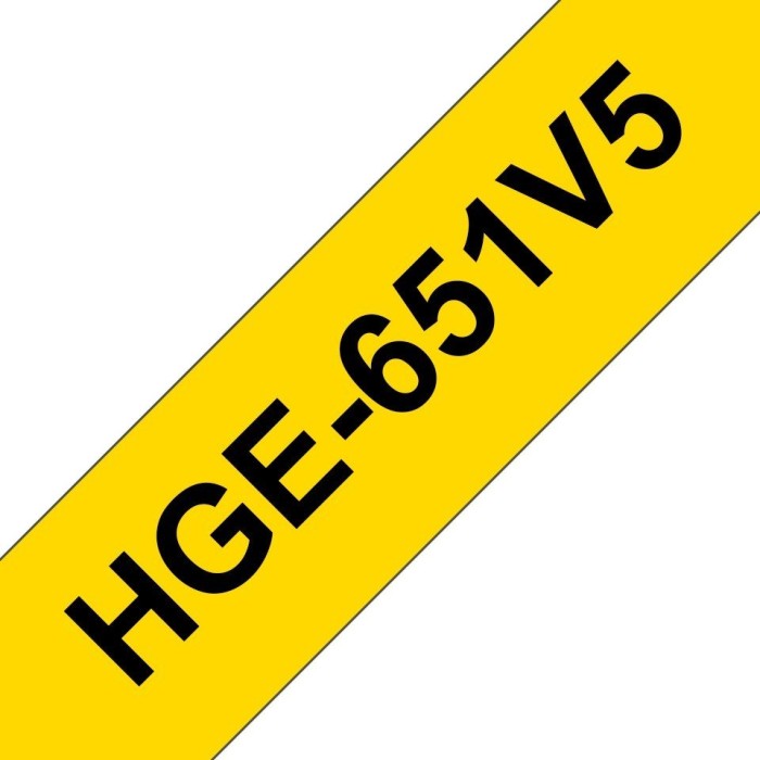 Brother HGe-651 Beschriftungsband, 24mm, schwarz/gelb, 5er-Pack (HGE651)