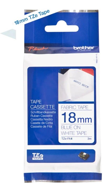 Brother TZe-FA4 Beschriftungsband, 18mm, blau/weiß (TZEFA4)