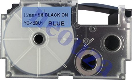 Casio XR-12BU1 Beschriftungsband, 12mm, schwarz/blau