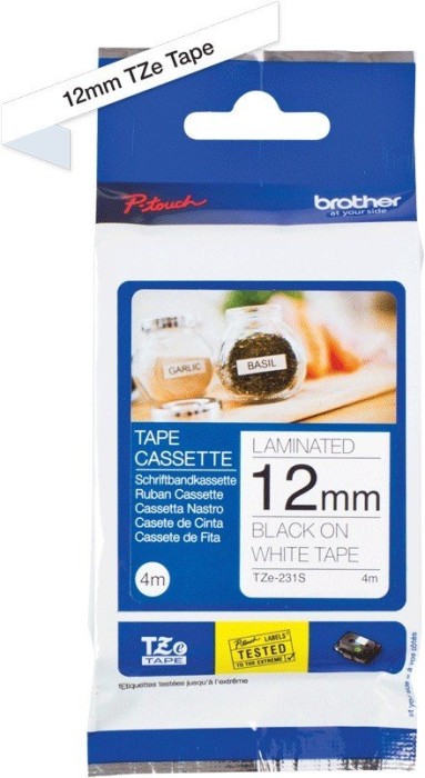Brother TZe-231S Beschriftungsband, 12mm, schwarz/weiß (TZE231S)