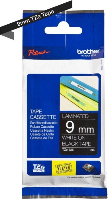 Brother TZe-325 Beschriftungsband, 9mm, weiß/schwarz (TZE325)