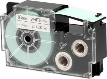 Casio XR-18WE1 Beschriftungsband, 18mm, schwarz/weiß