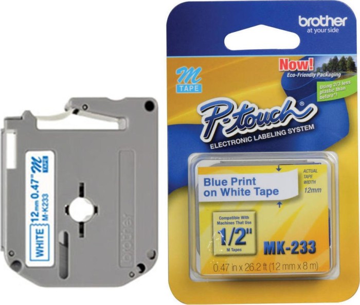 Brother M-K233BZ Beschriftungsband, 12mm, blau/weiß (MK233BZ)