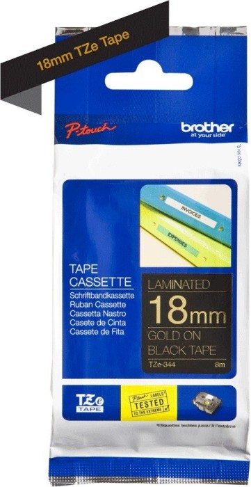 Brother TZe-344 Beschriftungsband, 18mm, gold/schwarz (TZE344)