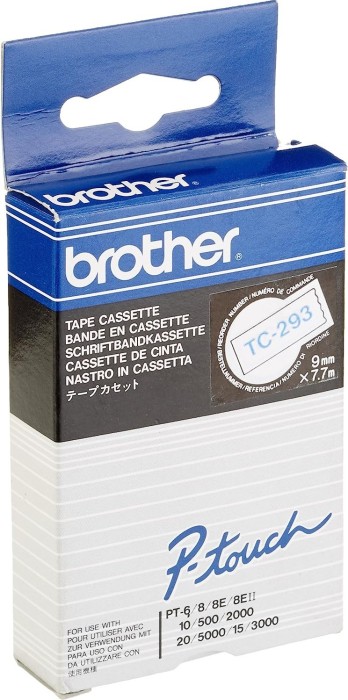 Brother TC-293 Beschriftungsband, 9mm, blau/weiß (TC293)