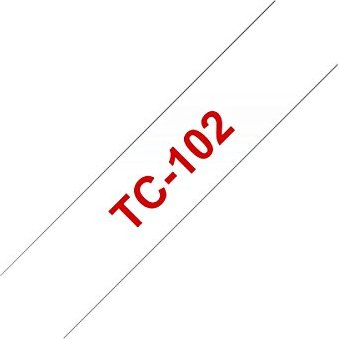Brother TC-102 Beschriftungsband, 12mm, rot/transparent (TC102)