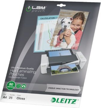 Leitz Laminierfolien iLAM, A4, 2x 80µm, glänzend, 25 Stück (74790000)