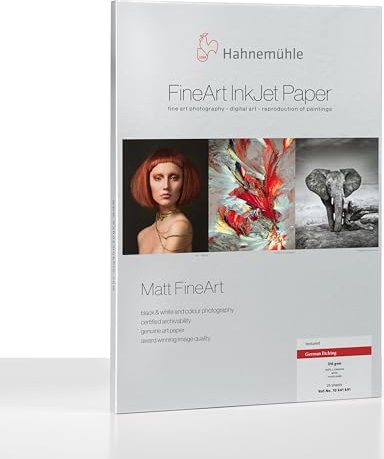 Hahnemühle Digital Matt FineArt German Etching Fotopapier matt weiß, A3, 310g/m², 25 Blatt (10 641 641)