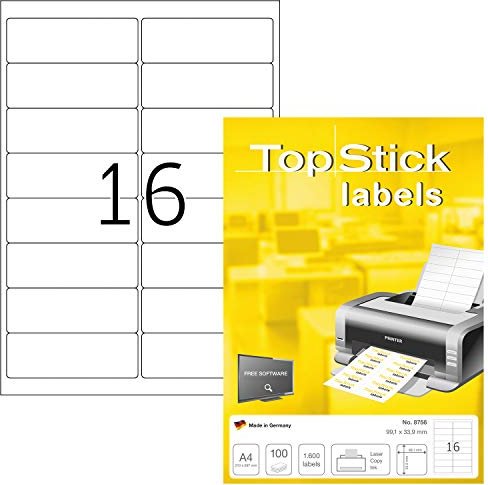 Top Stick Etiketten Universal, 99.1x33.9mm, weiß, 100 Blatt (8756)