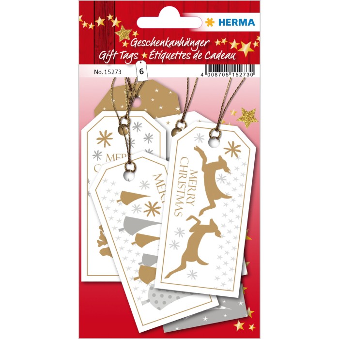 Herma tags Christmas Merry Christmas with thread (15273)