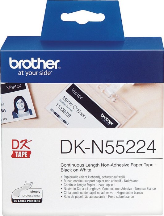Brother Endlosetiketten DK-N55224, 54mm, 30.5m, gelb, 1 Rolle (DK-N55224)