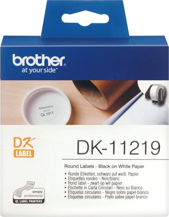 Brother Endlosetiketten DK-11219 rund, 12mm, weiß, 1 Rolle (DK-11219)