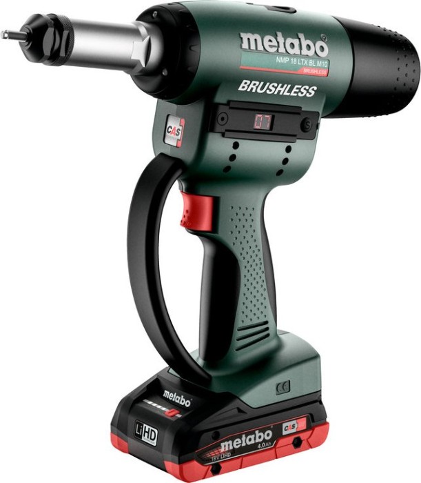Metabo NMP 18 LTX BL M10 rechargeable battery-rivet gun incl. case + 2 Batteries 4.0Ah (601788800)