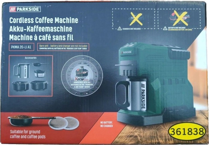 Parkside PKMA 20-Li A1 rechargeable battery-Baustellenkaffeemaschine solo