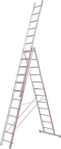 Hymer 4047 aluminum 3-piece. telescope-multipurpose ladder 3x 12 stages (404736)