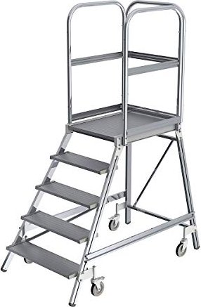 Günzburger Steigtechnik aluminum Podesttreppe-stepladder 5 stages (050105)