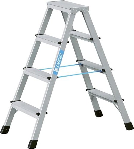 Zarges Z600 aluminum 2-piece. riveted stepladder 2x4 stages (41264)