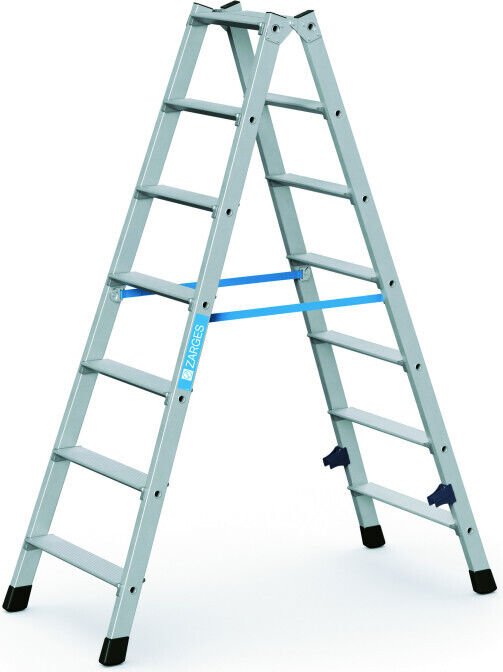 Zarges Z300 Alu 2-tlg. gebördelt Stehleiter 2x 7 Stufen (42467)