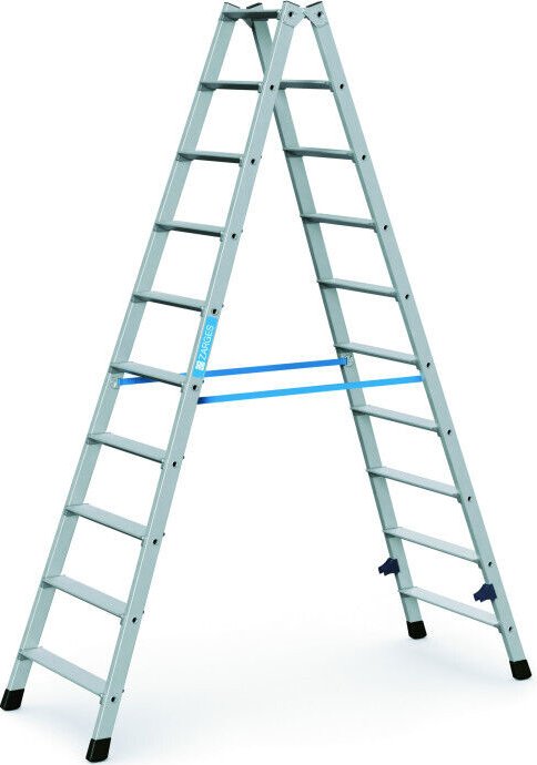 Zarges Z300 Alu 2-tlg. gebördelt Stehleiter 2x 10 Stufen (42470)