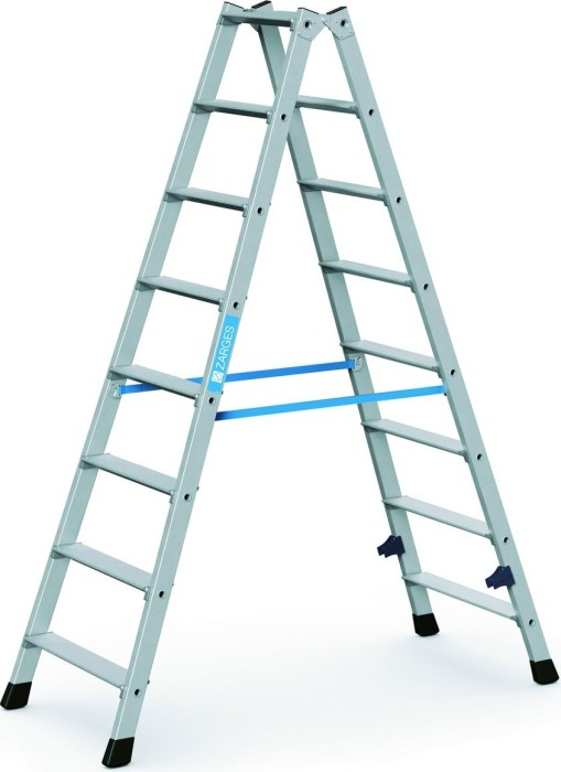 Zarges Z300 Alu 2-tlg. gebördelt Stehleiter 2x 8 Stufen (42468)