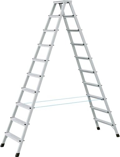 Zarges Z600 aluminum 2-piece. riveted stepladder 2x10 stages (41270)