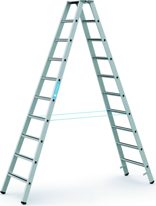 Zarges Saferstep B Alu 2-tlg. gebördelt Stehleiter 2x 10 Stufen (41310)