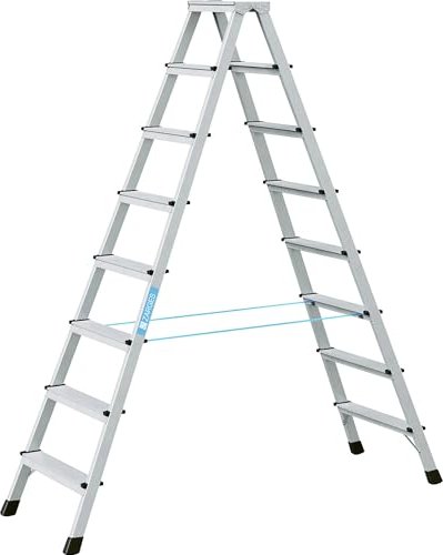 Zarges Z600 aluminum 2-piece. riveted stepladder 2x8 stages (41268)