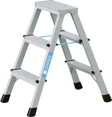 Zarges Z600 aluminum 2-piece. riveted stepladder 2x3 stages (41263)