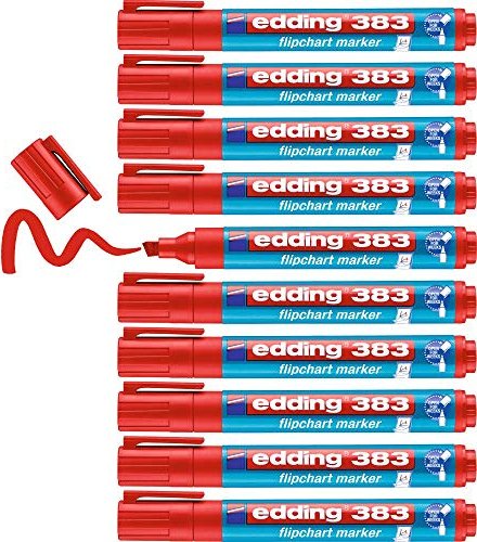 edding 383 Flipchartmarker rot, 10er-Pack (4-383002#10)