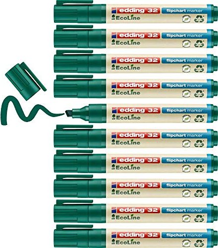 edding EcoLine 32 Flipchartmarker grün, 10er-Pack (4-32-004#10)