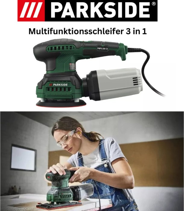 Parkside PMFS 200 C3 Elektro-Multischleifer inkl. Koffer + Zubehör
