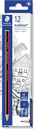 Staedtler Tradition 110 Bleistift F schwarz/rot, 12er-Pack (110-F#12)