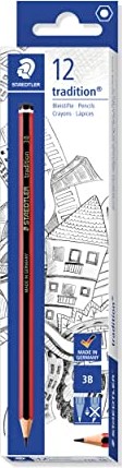 Staedtler Tradition 110 Bleistift 3B schwarz/rot, 12er-Pack (110-3B#12)