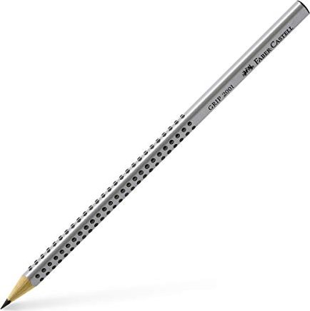 Faber-Castell Grip 2001 Bleistift HB silber, 12er-Pack (117000#12)