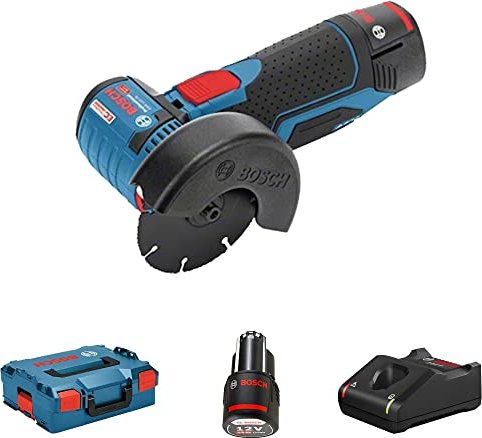 Bosch Professional GWS 12V-76 cordless angle grinder incl. L-Boxx + 2 Batteries 3.0Ah (06019F200B)