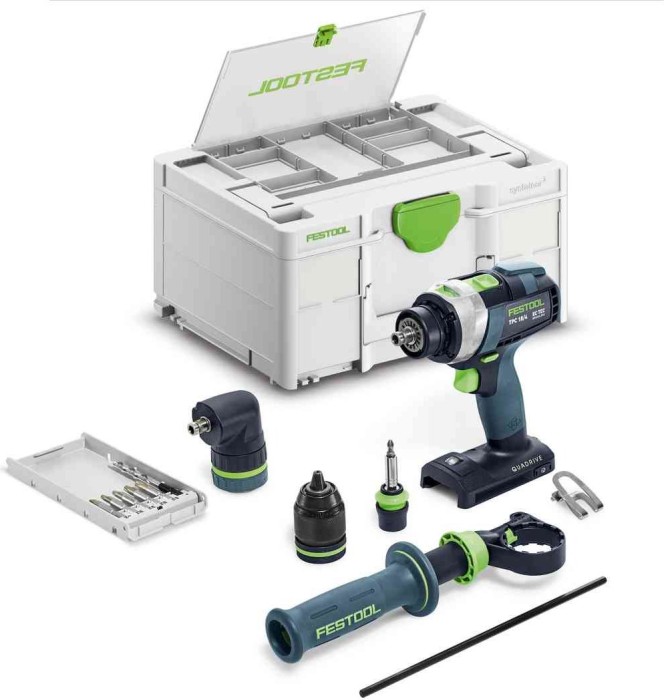 Festool TPC 18/4 I-Basic set Quadrive cordless combi drill solo incl. case + Accessories (577625)